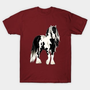 Black and white Irish cob horse T-Shirt